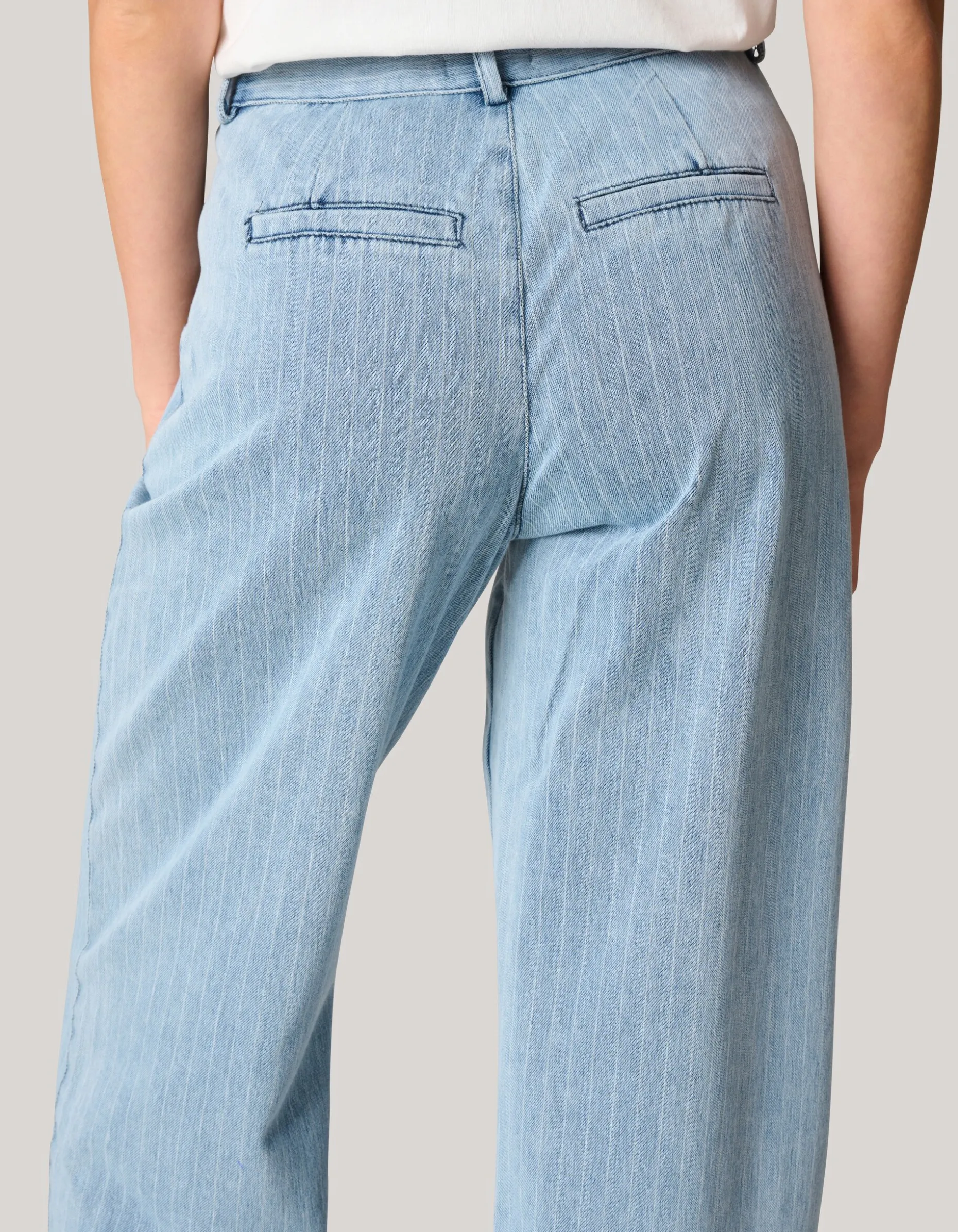 Pinstripe Loose Fit Jeans Lichtblauw L34