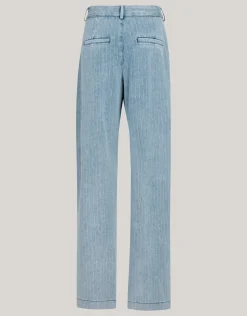 Pinstripe Loose Fit Jeans Lichtblauw L34