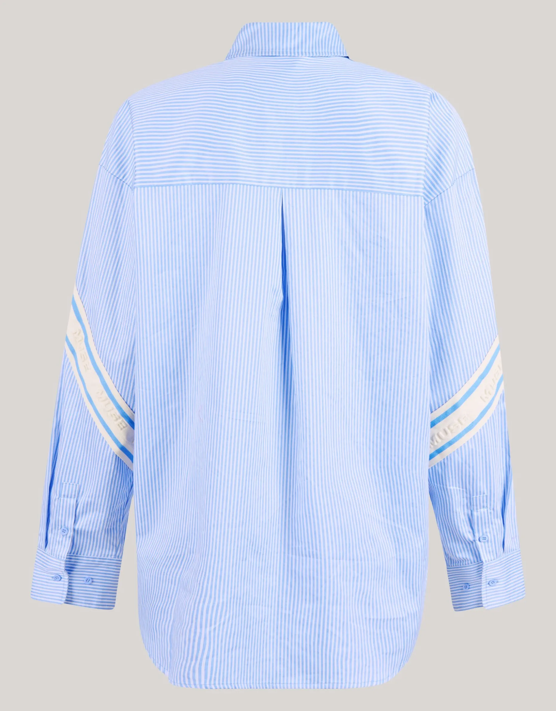 Pinstripe Strass Blouse Lichtblauw