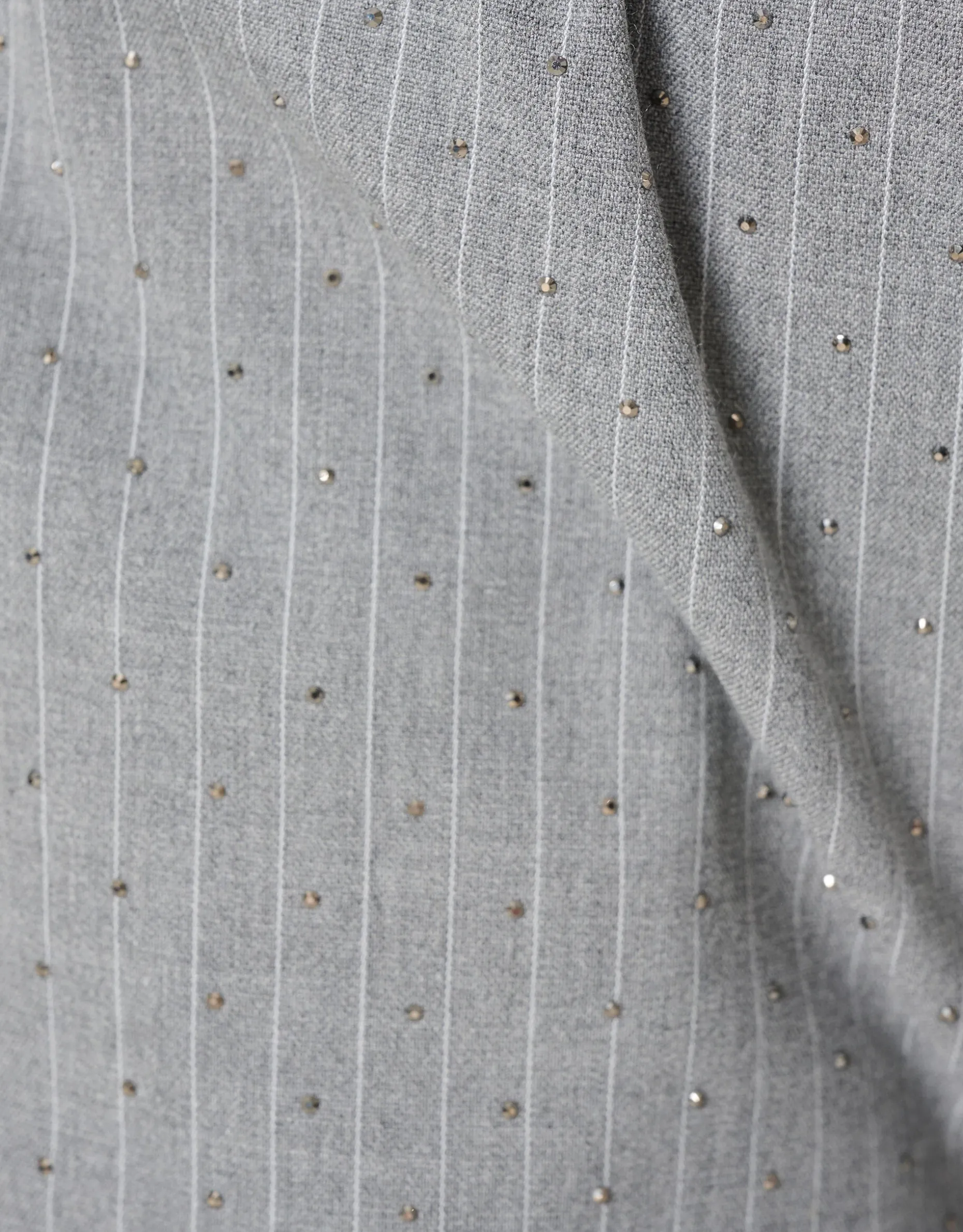 Pinstripe Strass Pantalon Lichtgrijs