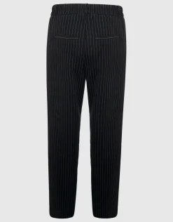 Pinstripe Wide Leg Broek Zwart