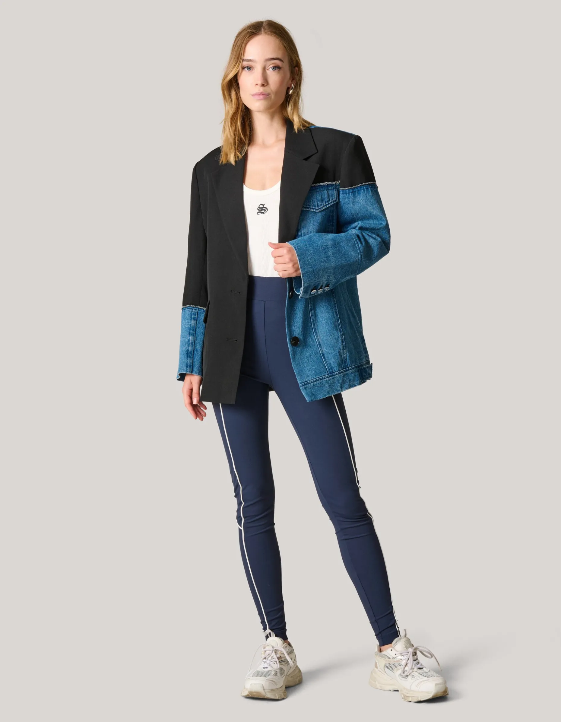 Piping Legging Donkerblauw