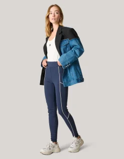 Piping Legging Donkerblauw