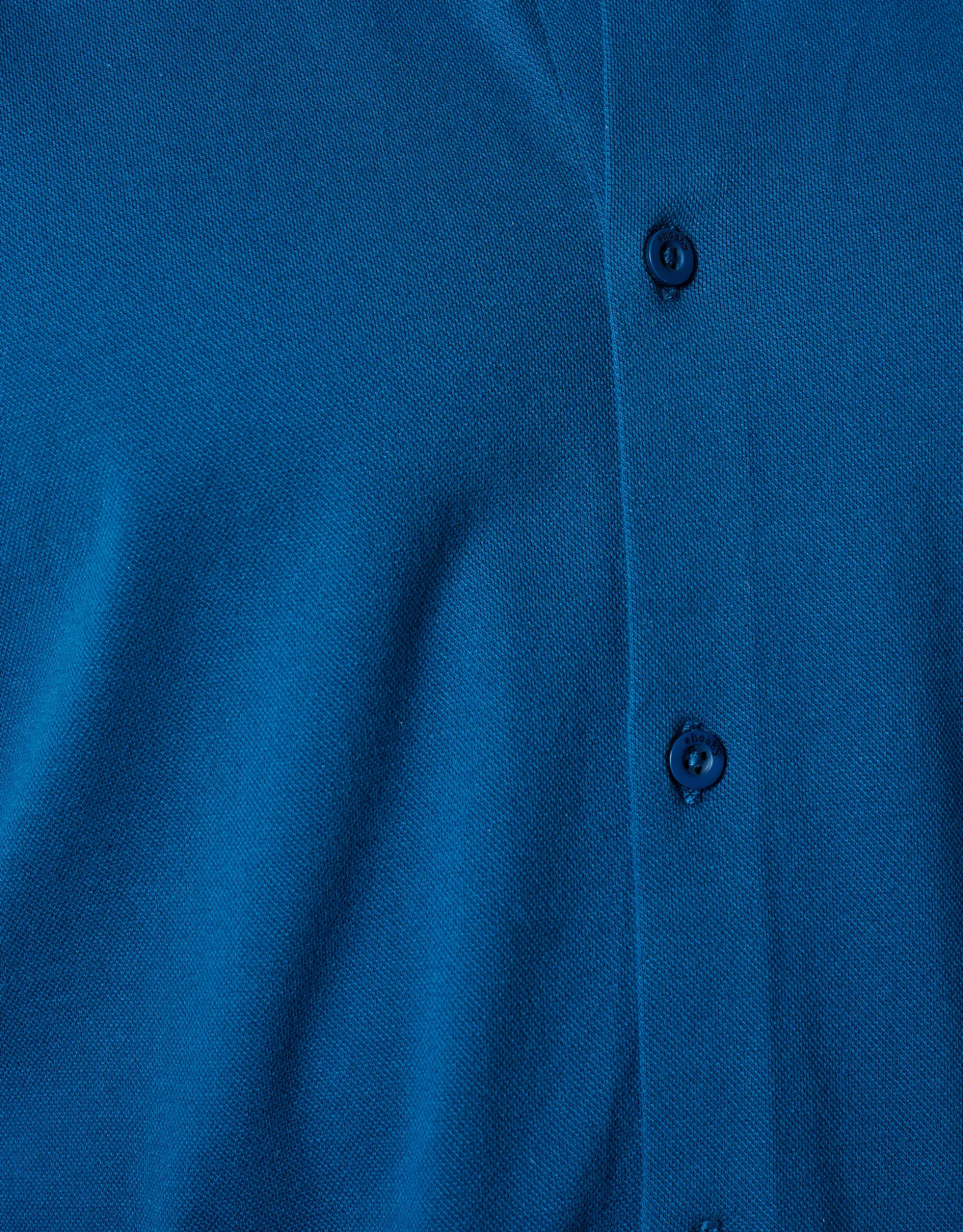 Pique Jersey Overhemd Blauw