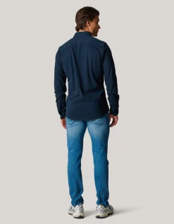 Pique Jersey Overhemd Donkerblauw