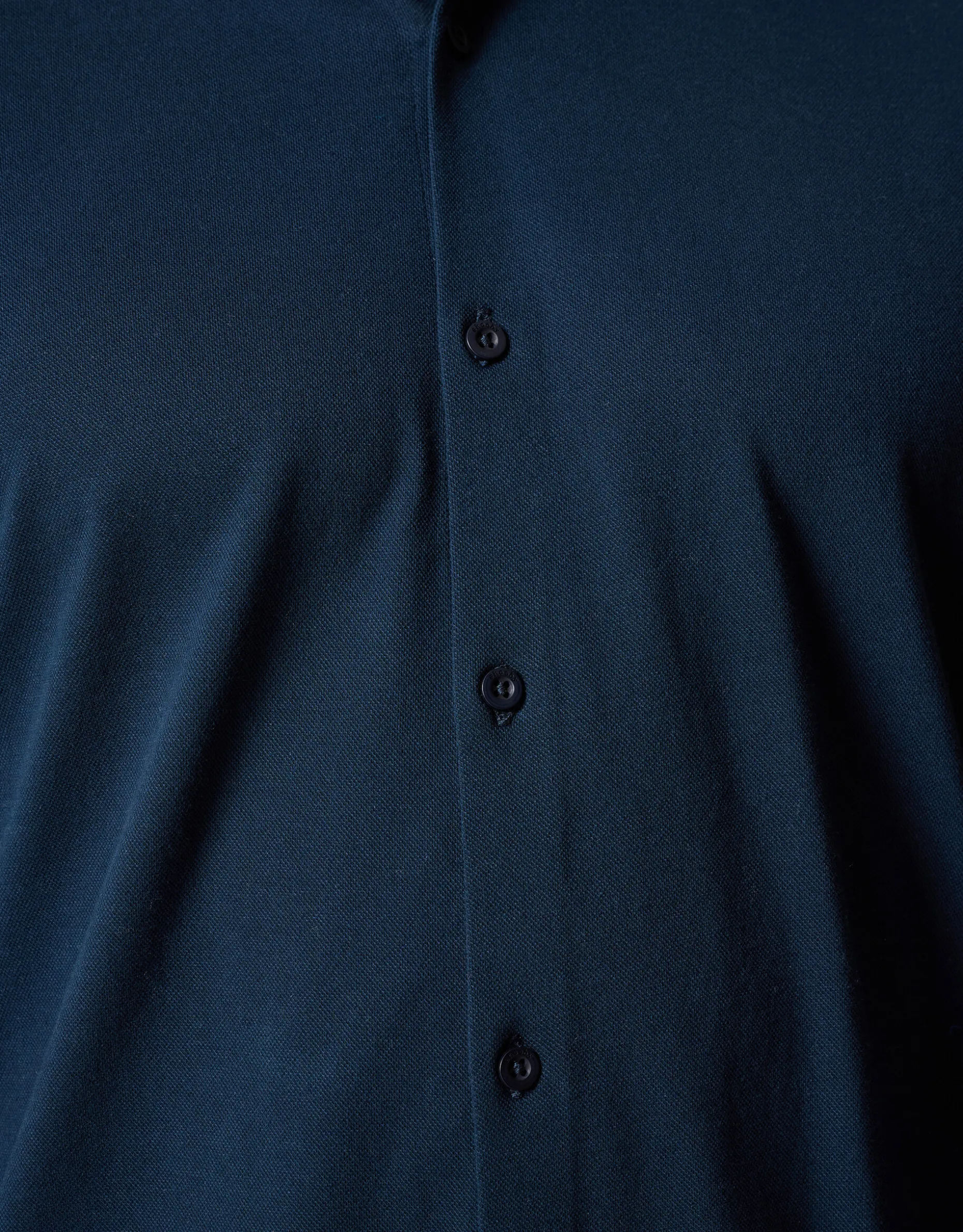 Pique Jersey Overhemd Donkerblauw