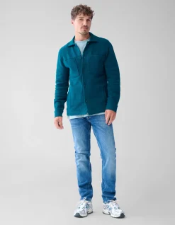 Pique Overshirt Donkergroen
