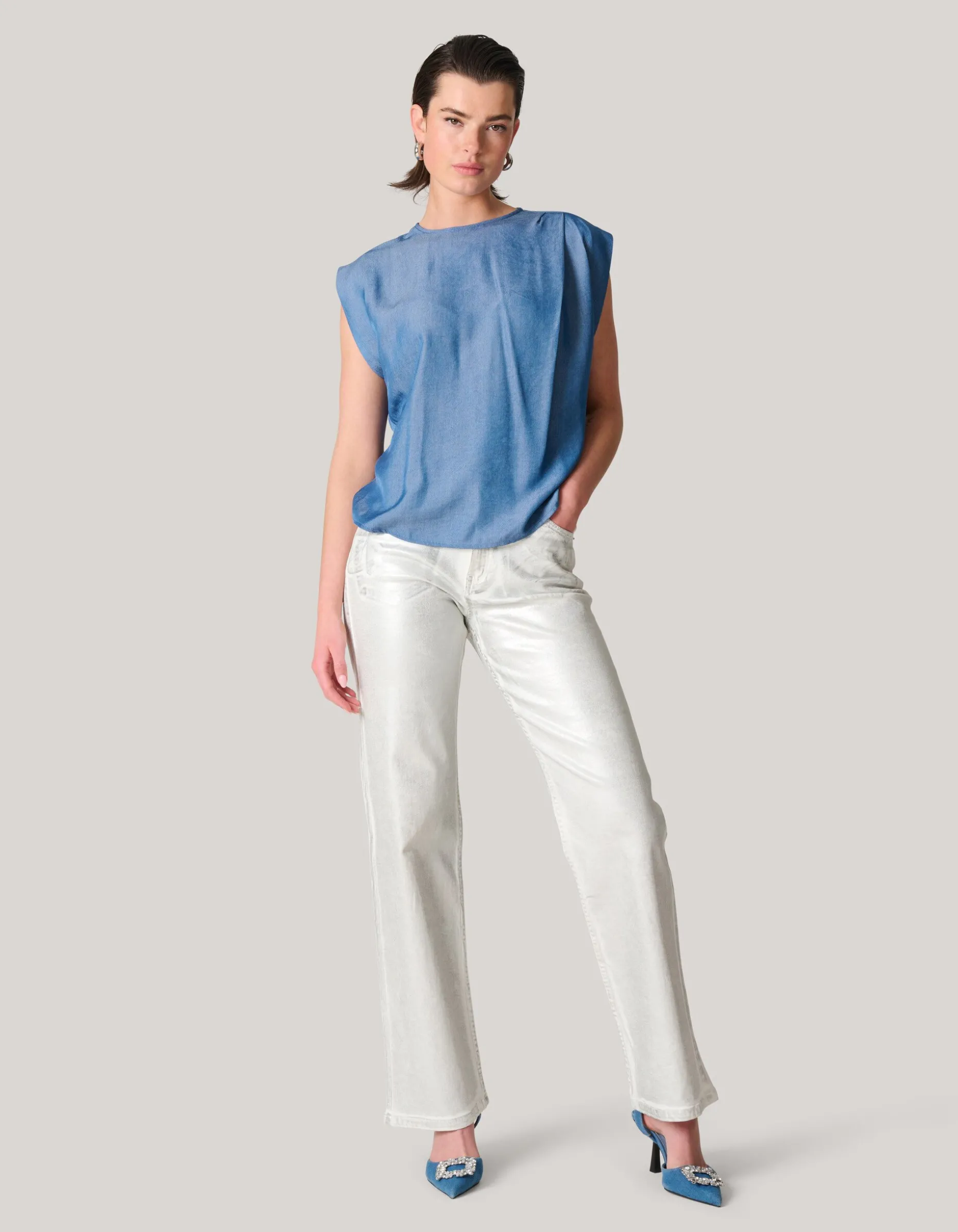 Pleat Top Blauw