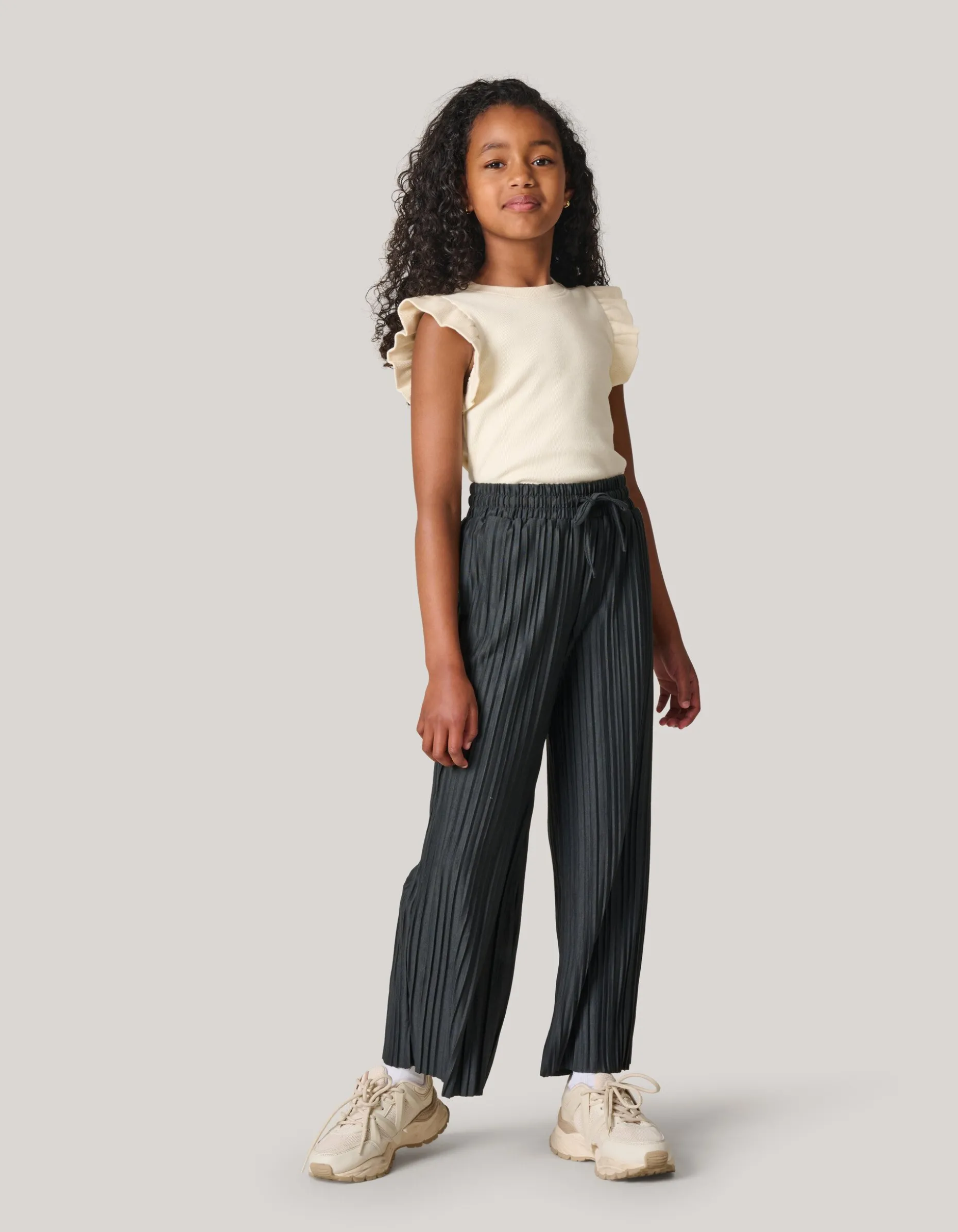 Plissé Broek Donkergrijs