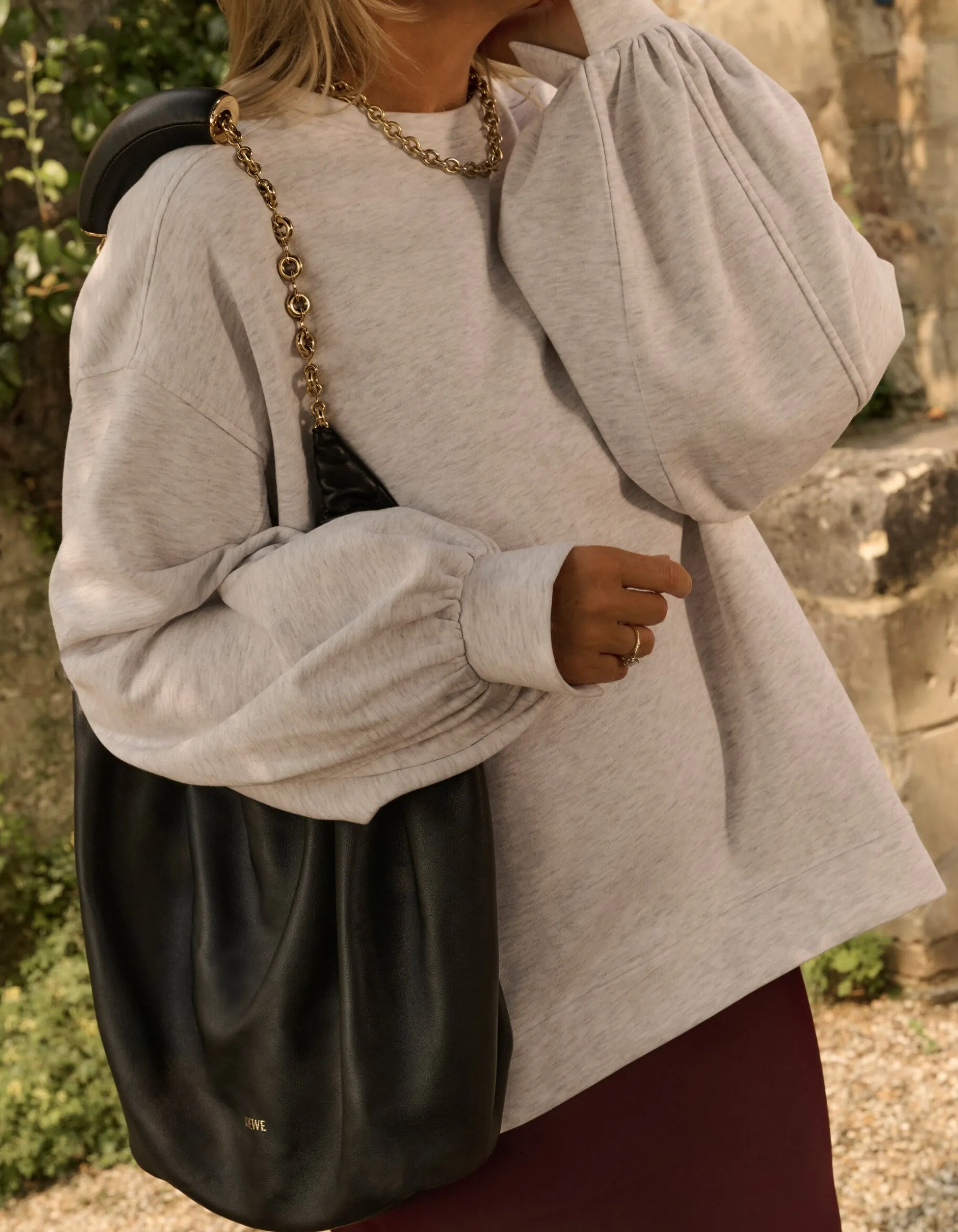 Poff Sleeve Sweater Grijs By Lonneke