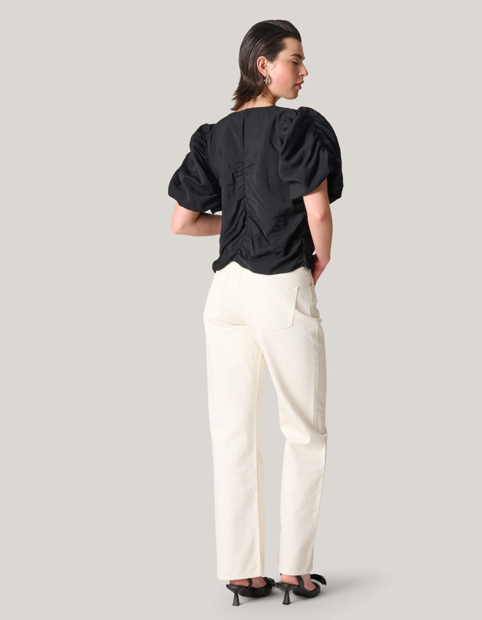Pofmouwen Top Zwart