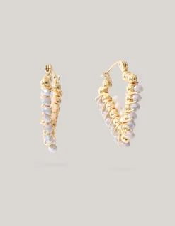 Pointy Beaded Oorbellen Goud