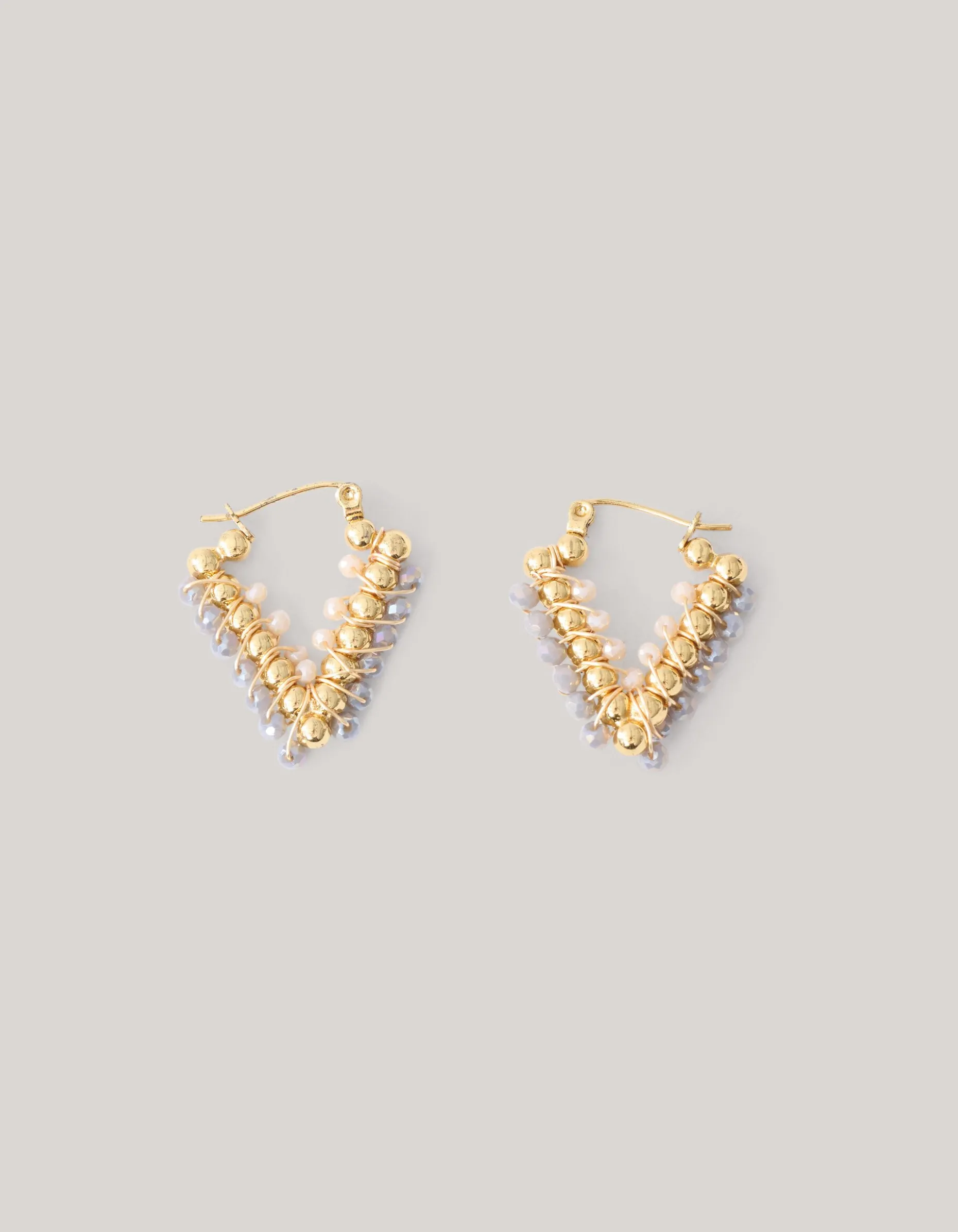 Pointy Beaded Oorbellen Goud