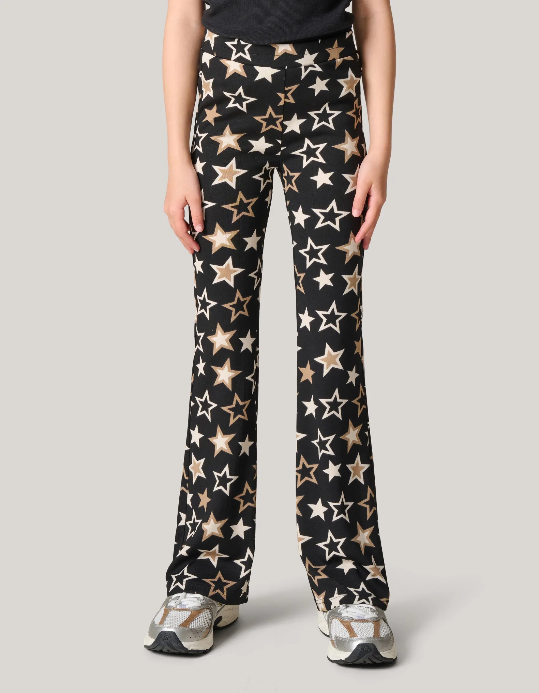 Printed Flared Legging Zwart