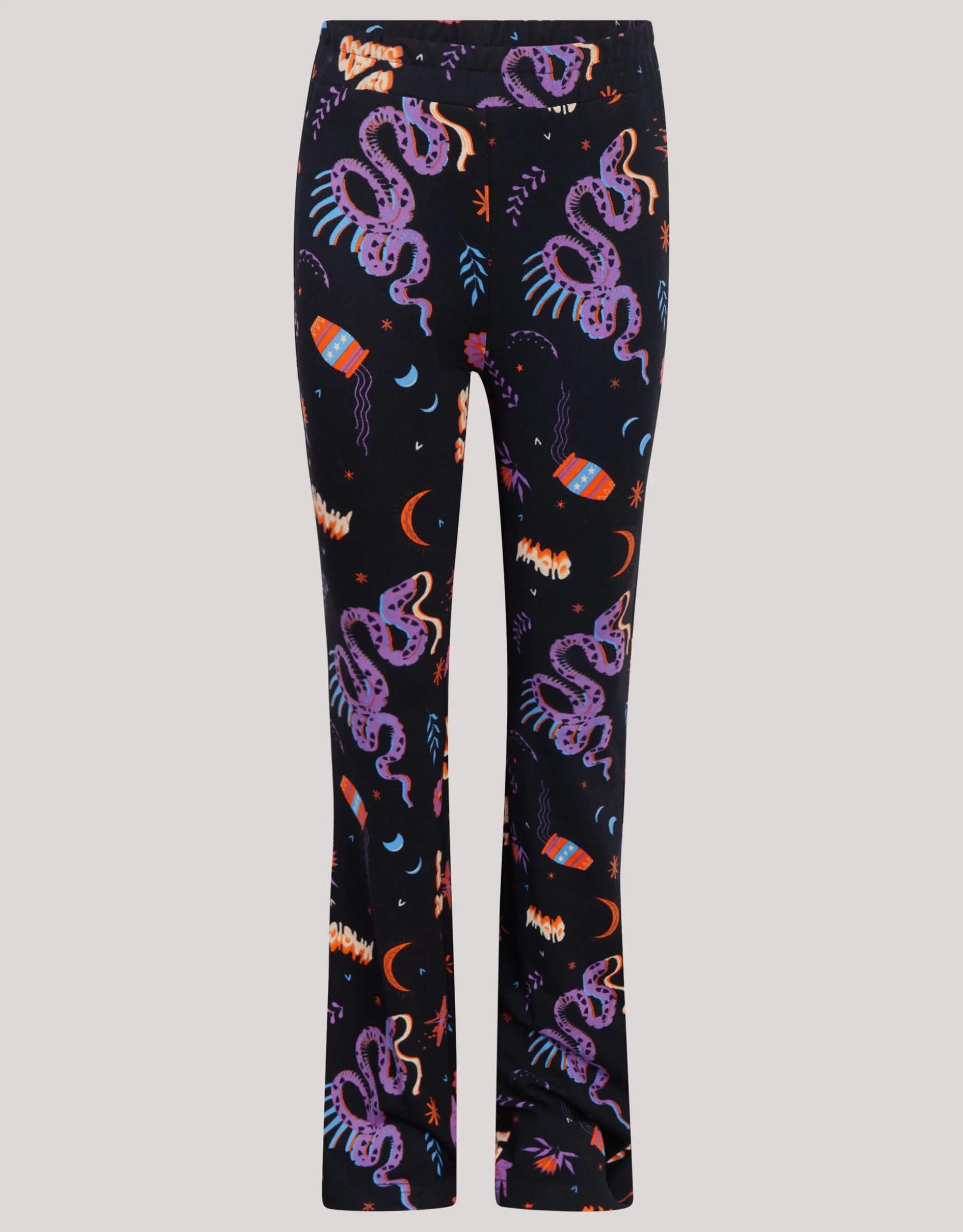 Printed Flared Legging Zwart