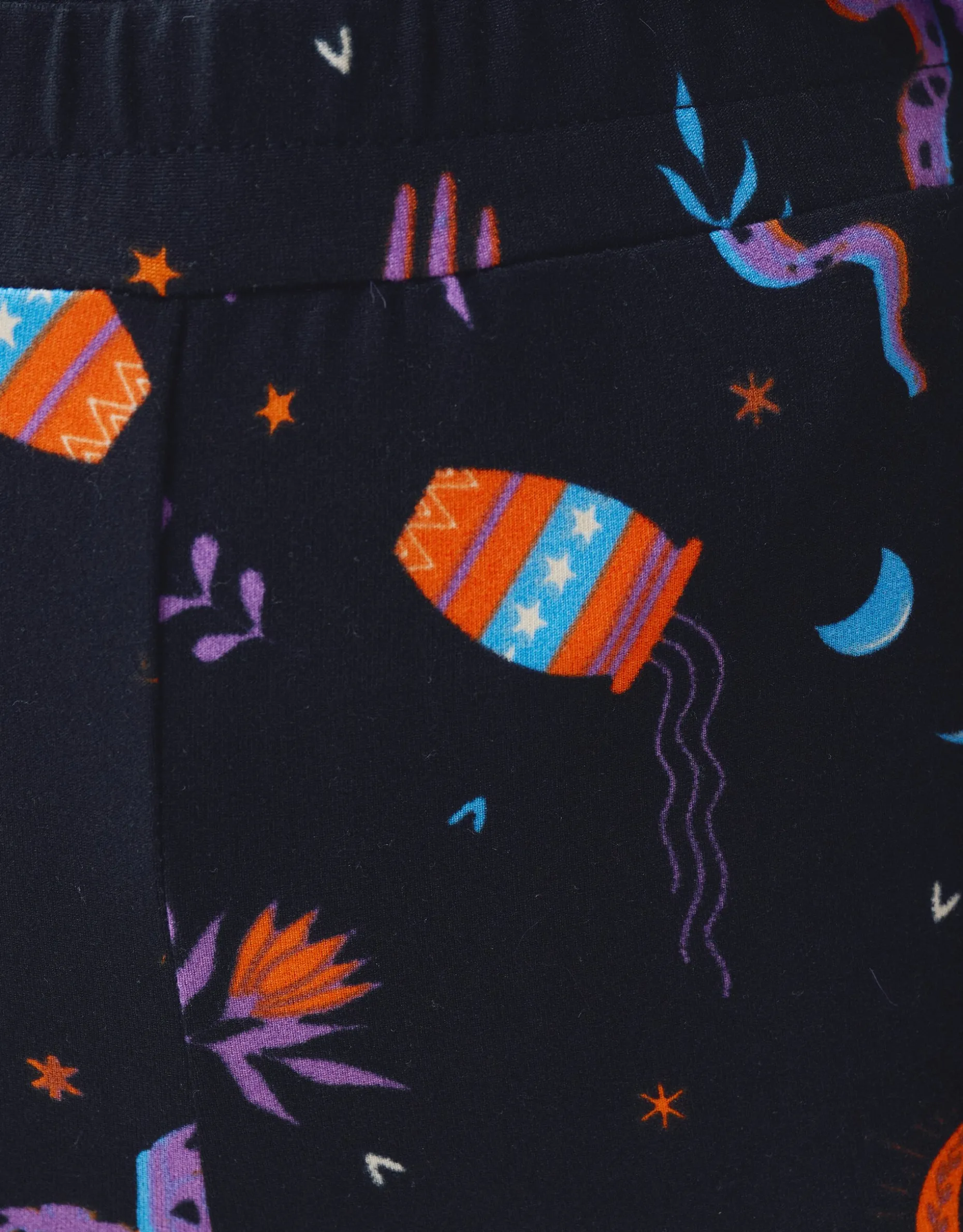 Printed Flared Legging Zwart