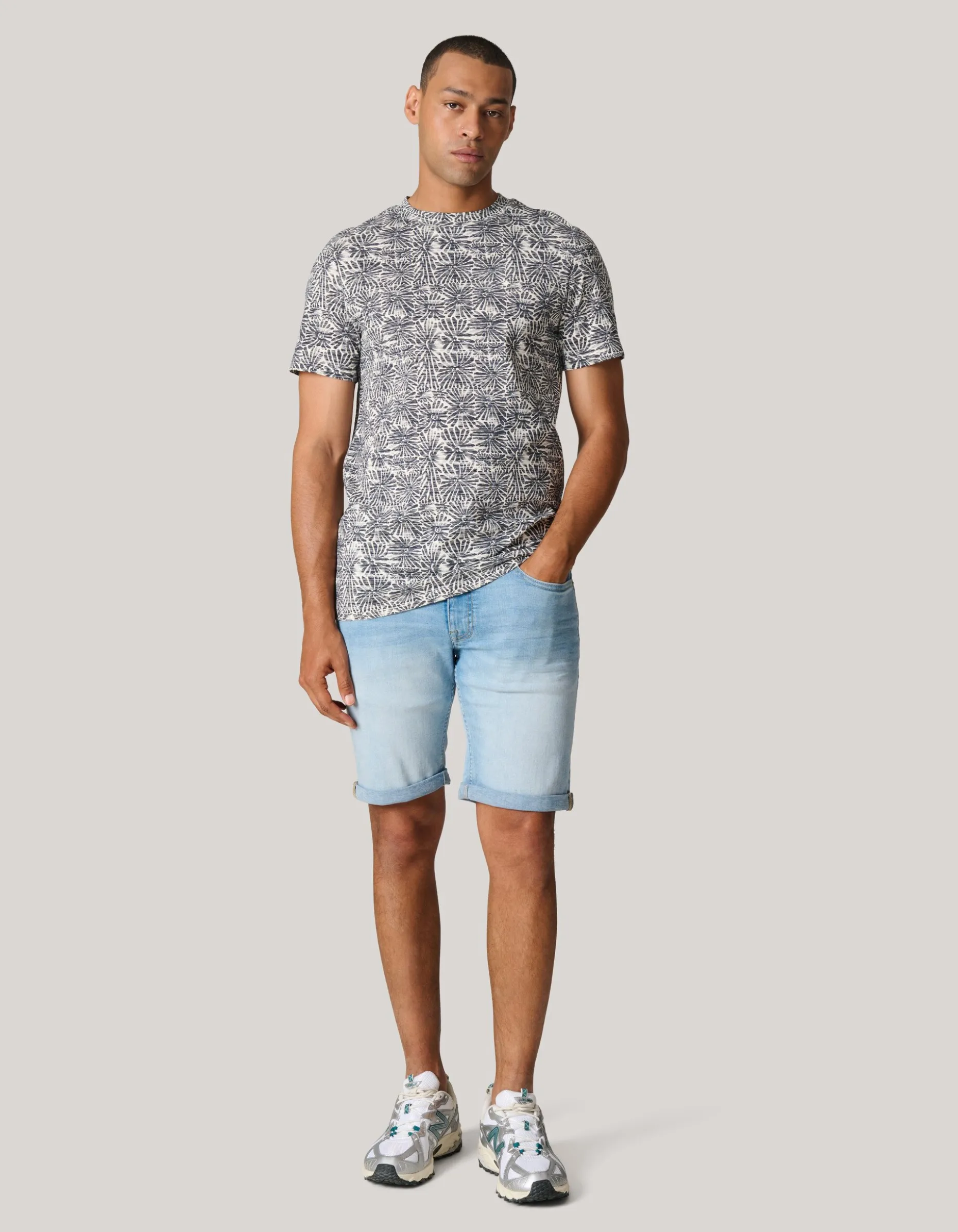 Printed Flower T-shirt Zwart