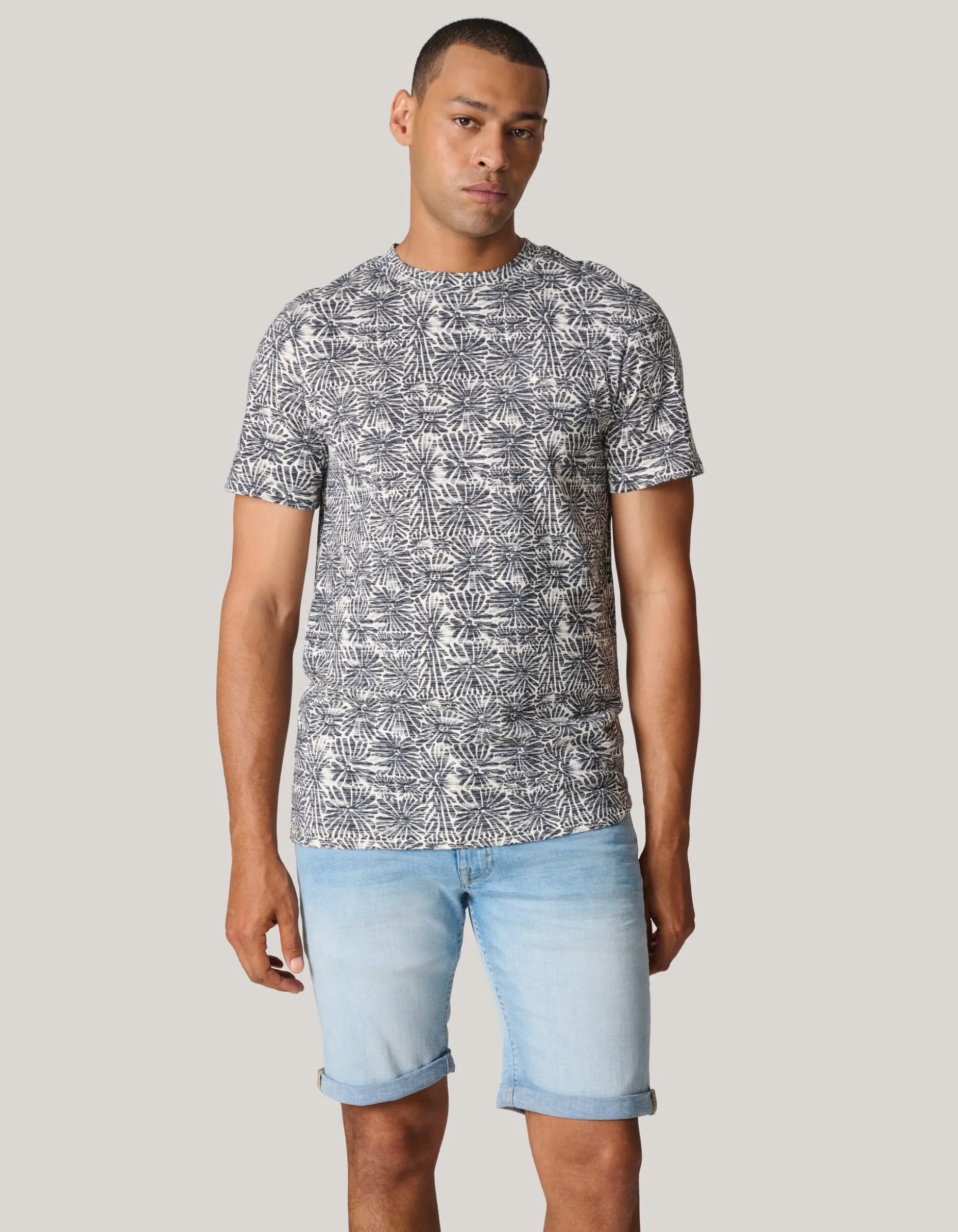 Printed Flower T-shirt Zwart