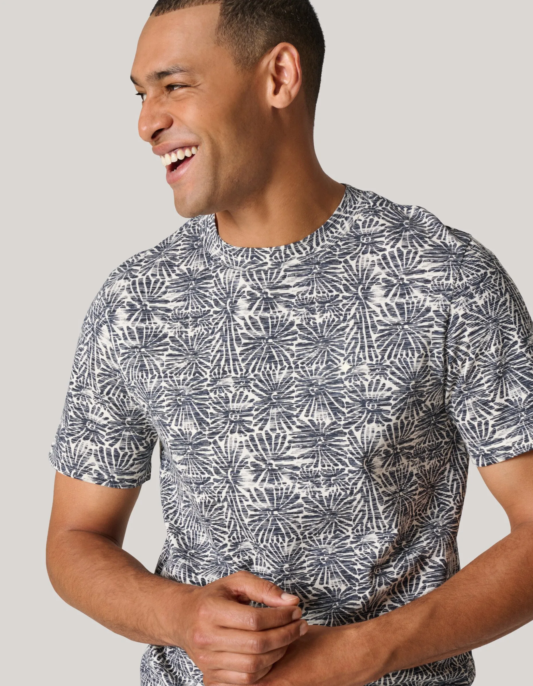 Printed Flower T-shirt Zwart