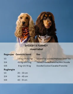 Printed Honden Regenjas Oranje By Furmey