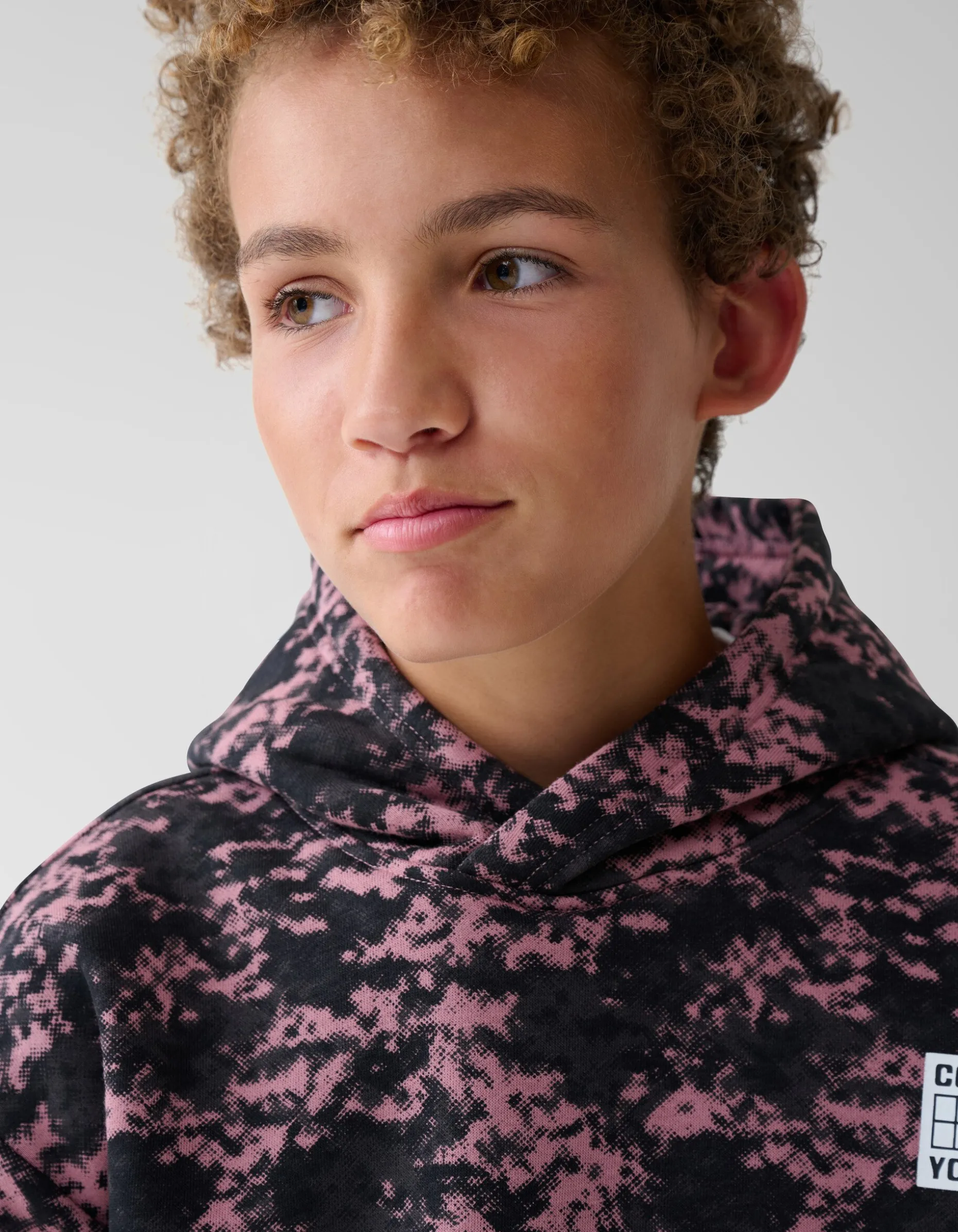 Printed Hoodie Donkerroze