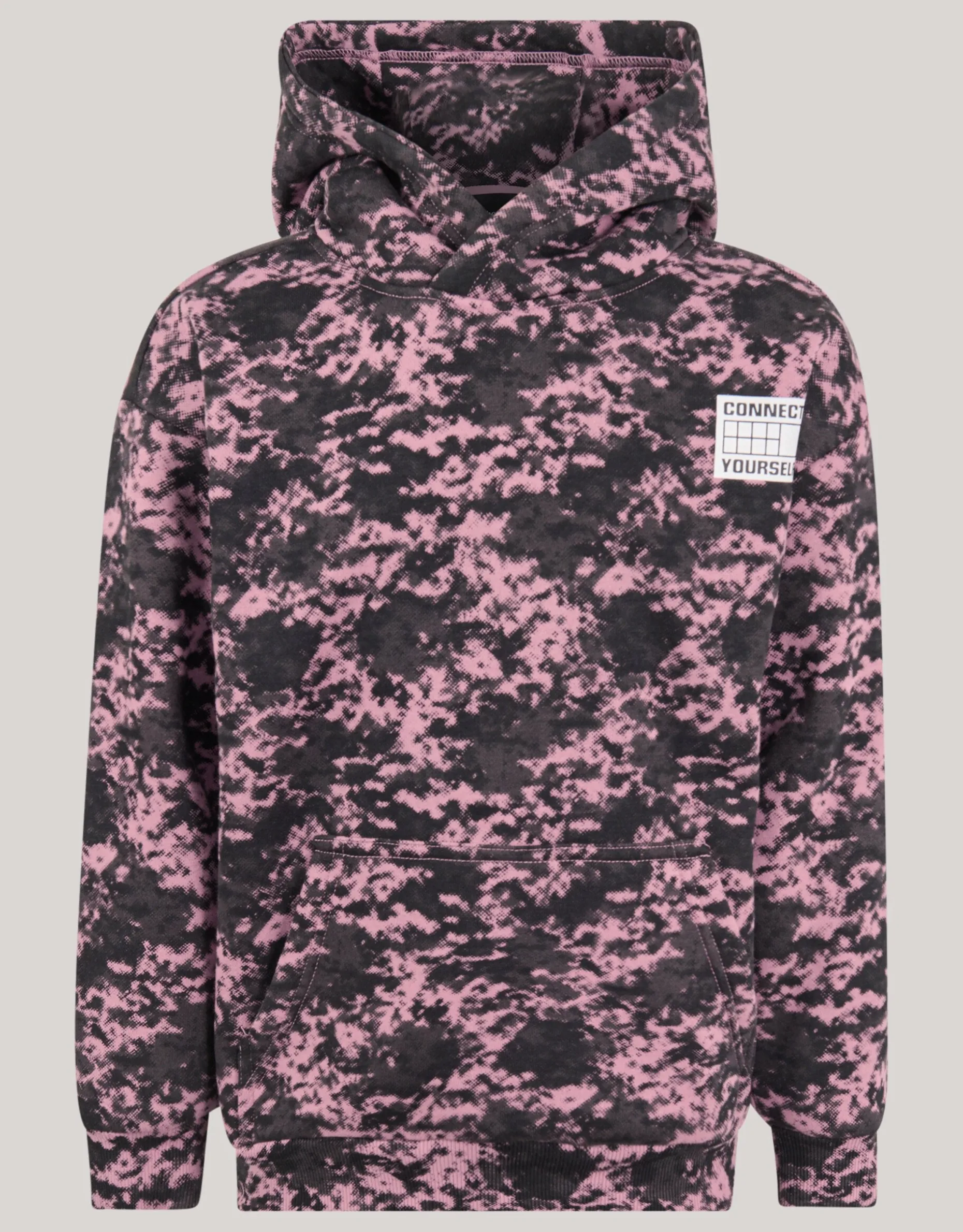 Printed Hoodie Donkerroze