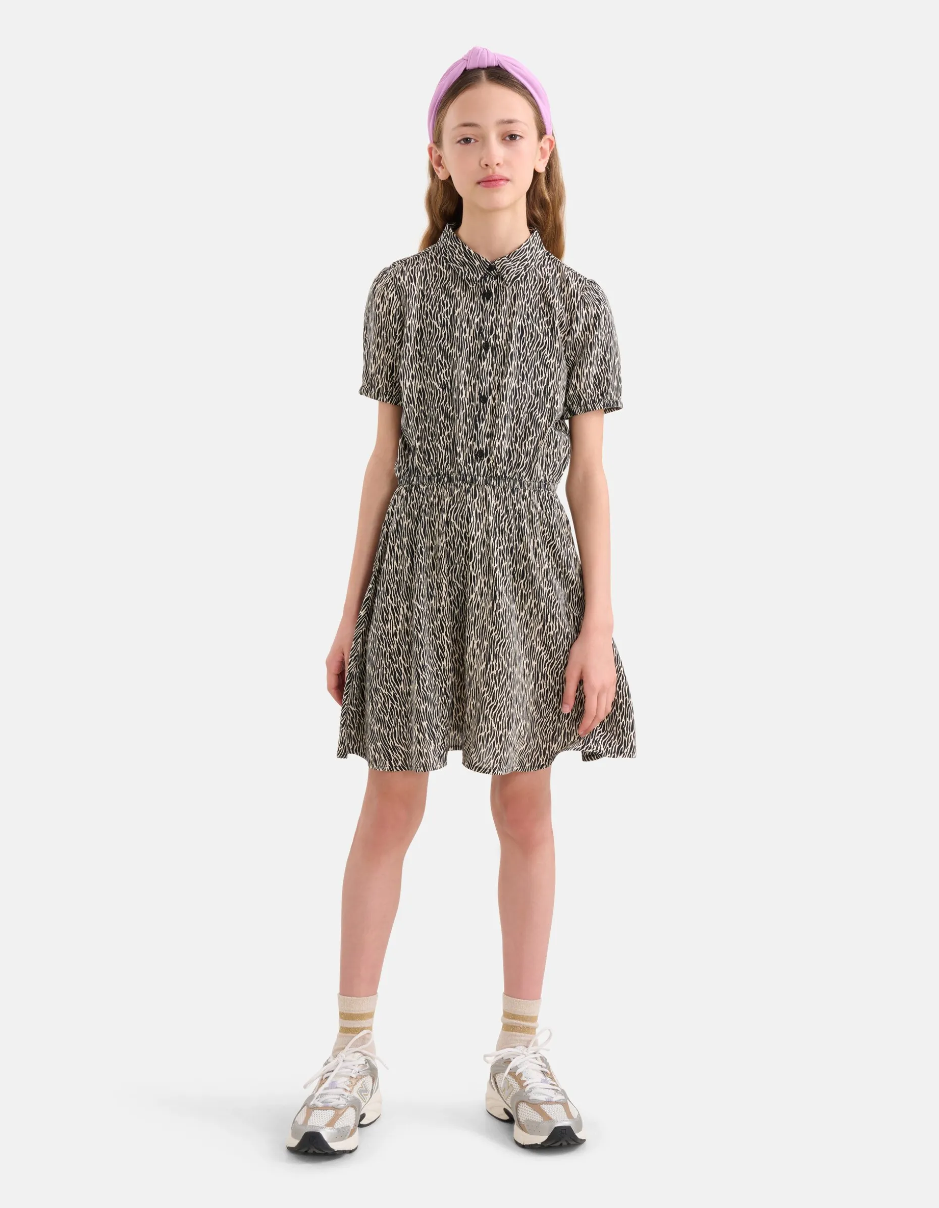 Printed Jurk Zwart/Wit