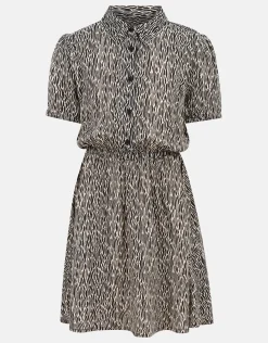 Printed Jurk Zwart/Wit