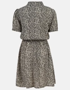 Printed Jurk Zwart/Wit