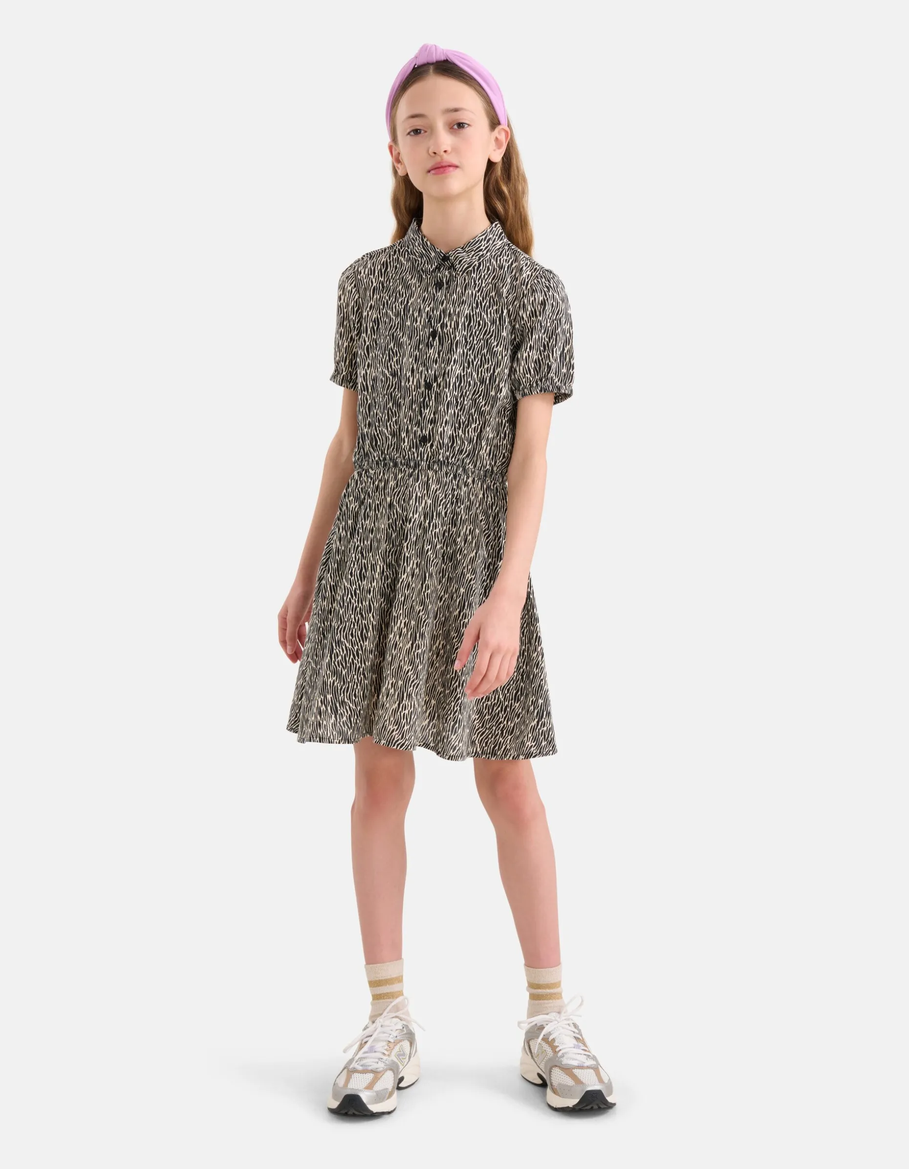 Printed Jurk Zwart/Wit