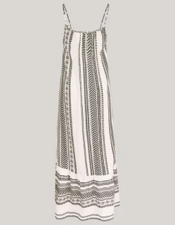 Printed Maxi Jurk Gebroken Wit/Zwart