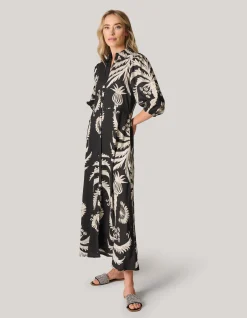Printed Maxi Jurk Zwart/Wit