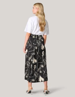 Printed Maxi Rok Zwart