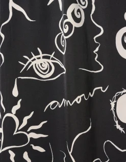 Printed Maxi Rok Zwart