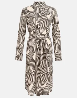 Printed Midi Jurk Gebroken Wit