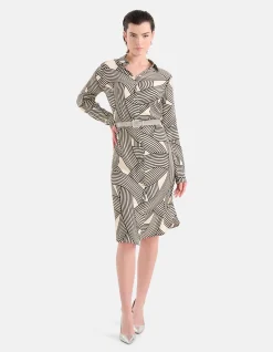Printed Midi Jurk Gebroken Wit