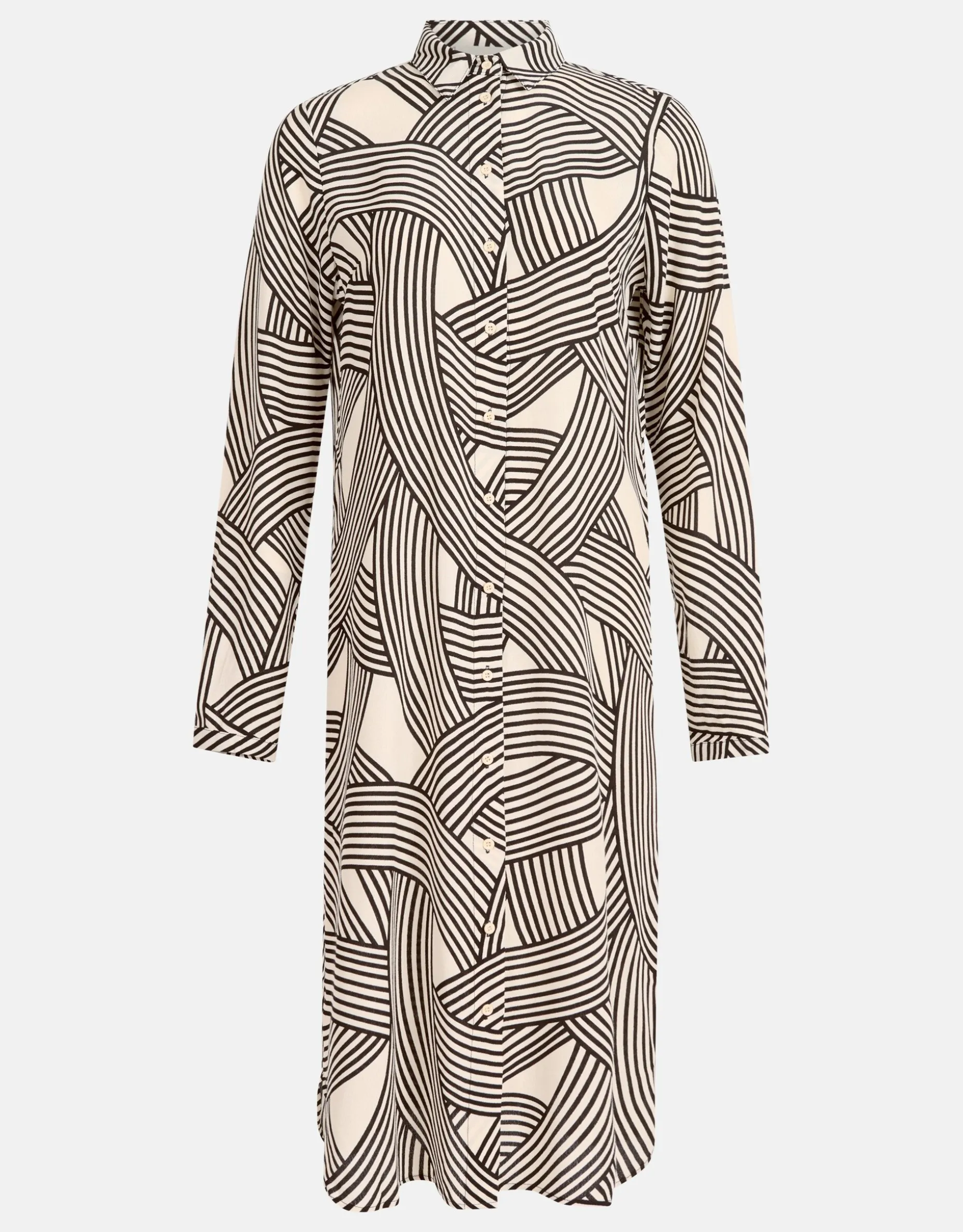 Printed Midi Jurk Gebroken Wit