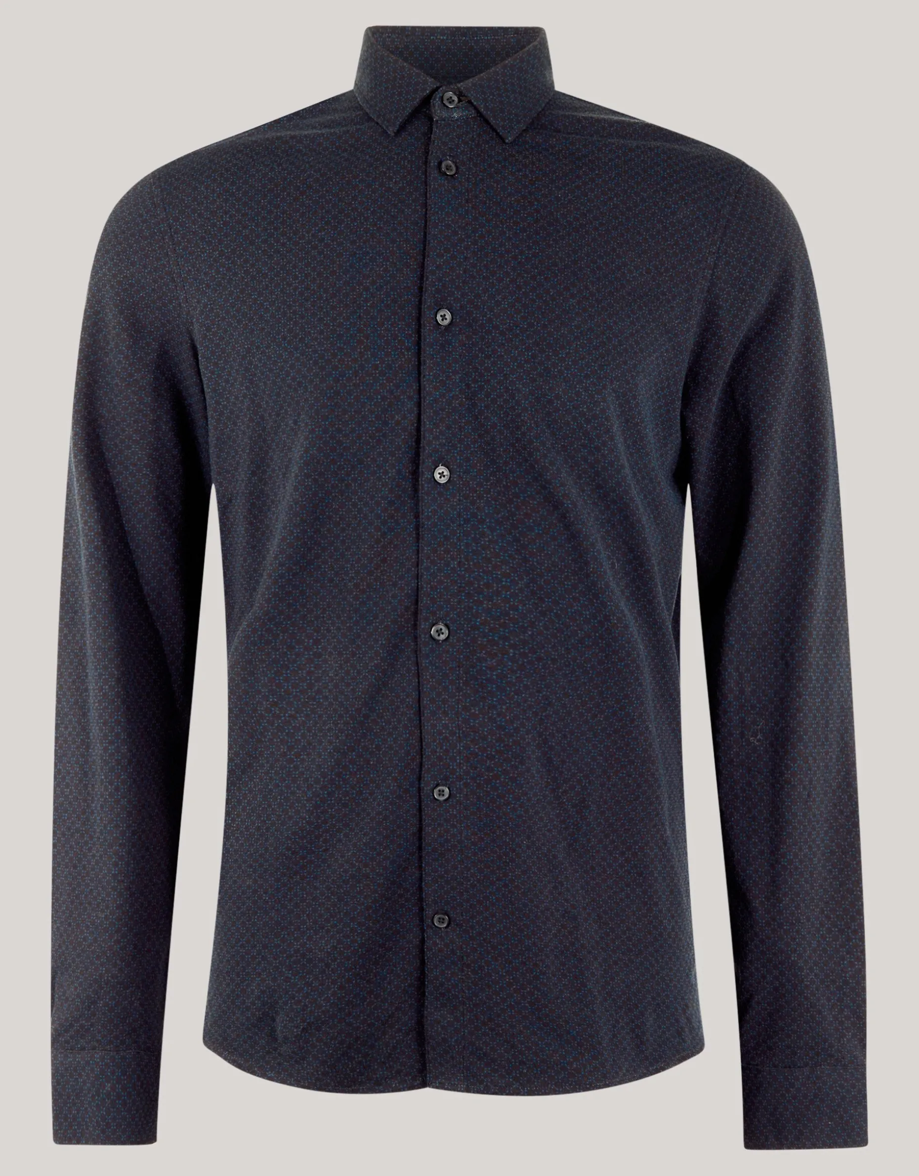 Printed Overhemd Donkerblauw