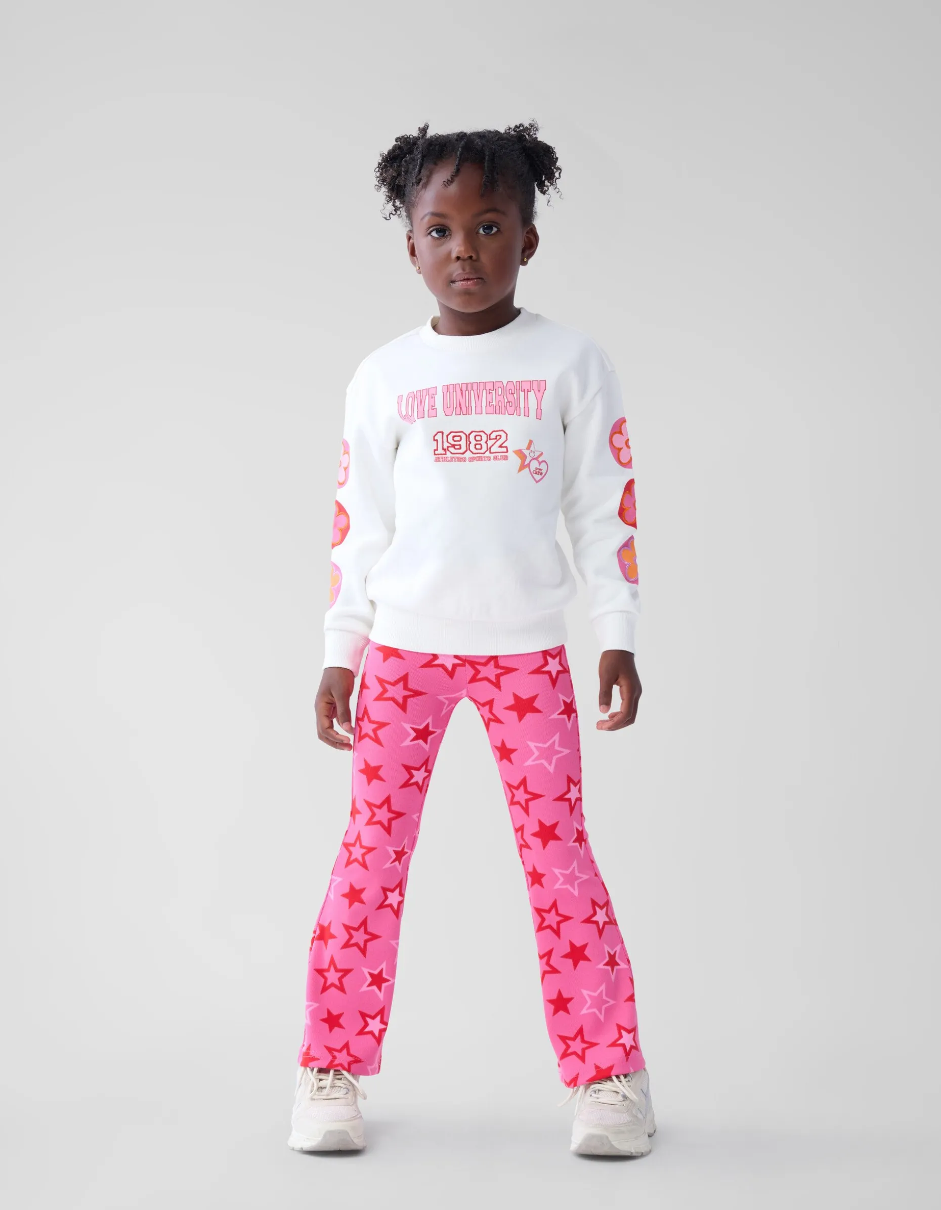Printed Rib Flared Legging Roze