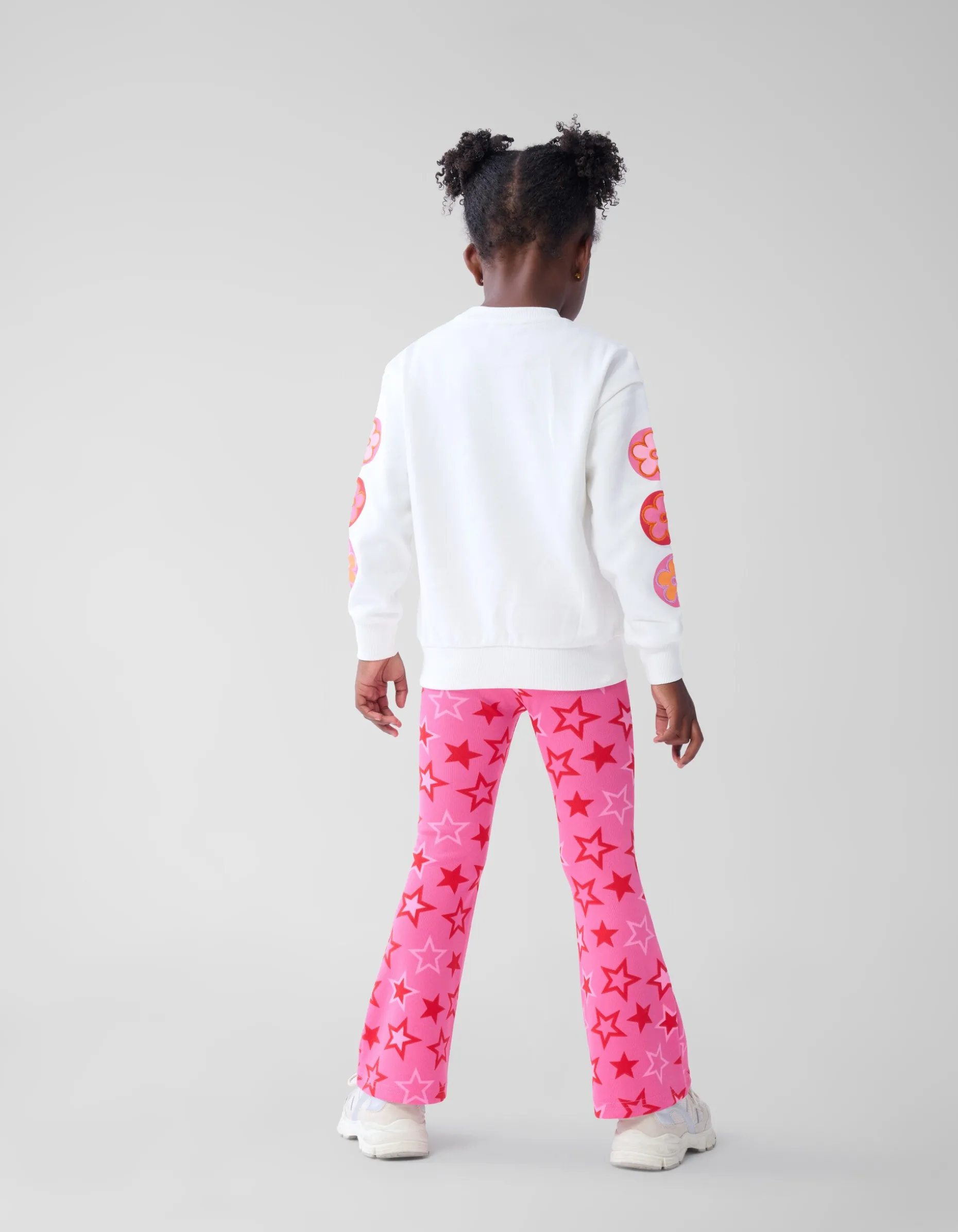 Printed Rib Flared Legging Roze