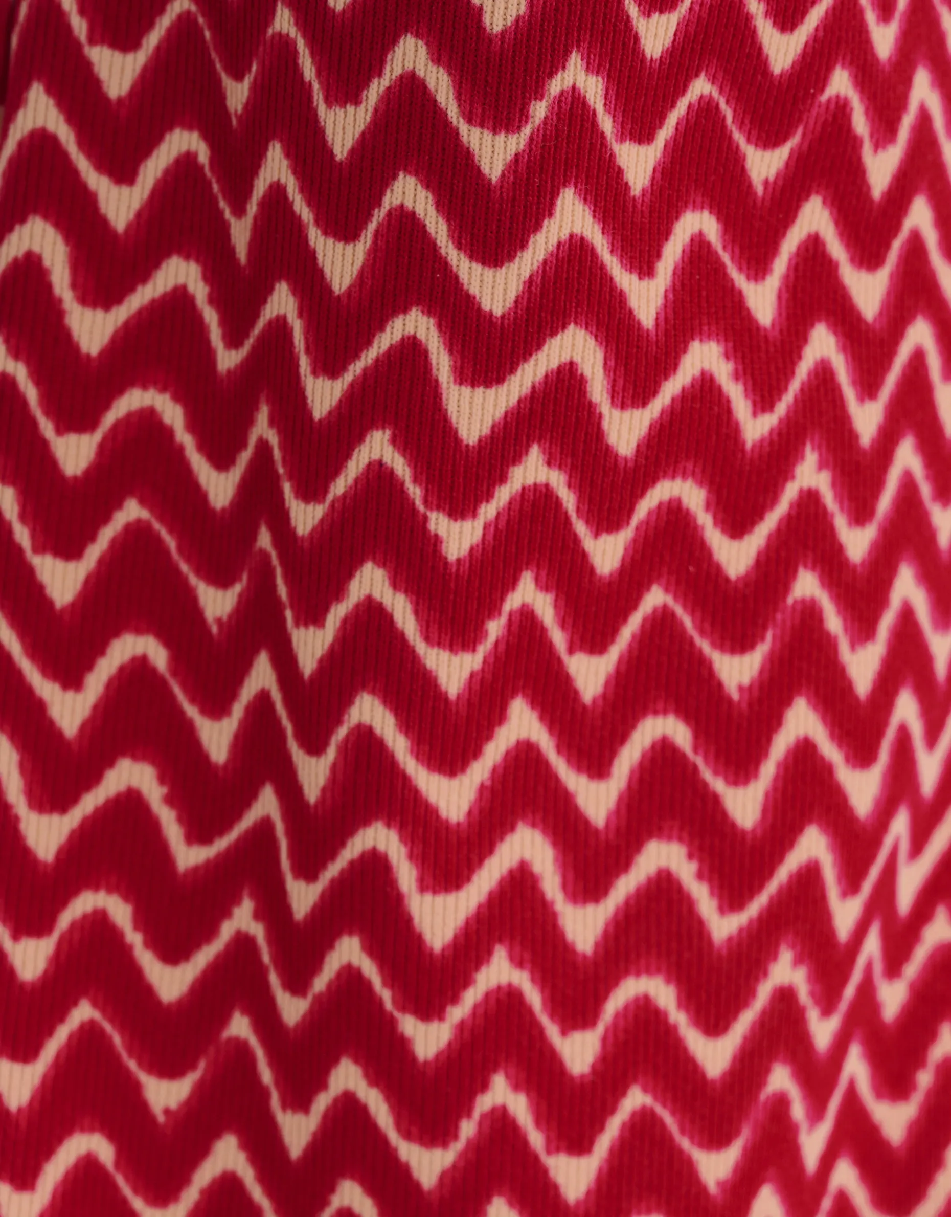 Printed Rib Flared Roze