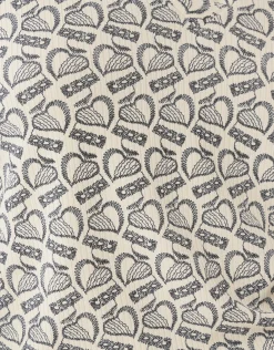 Printed Rib Jersey Top Gebroken Wit