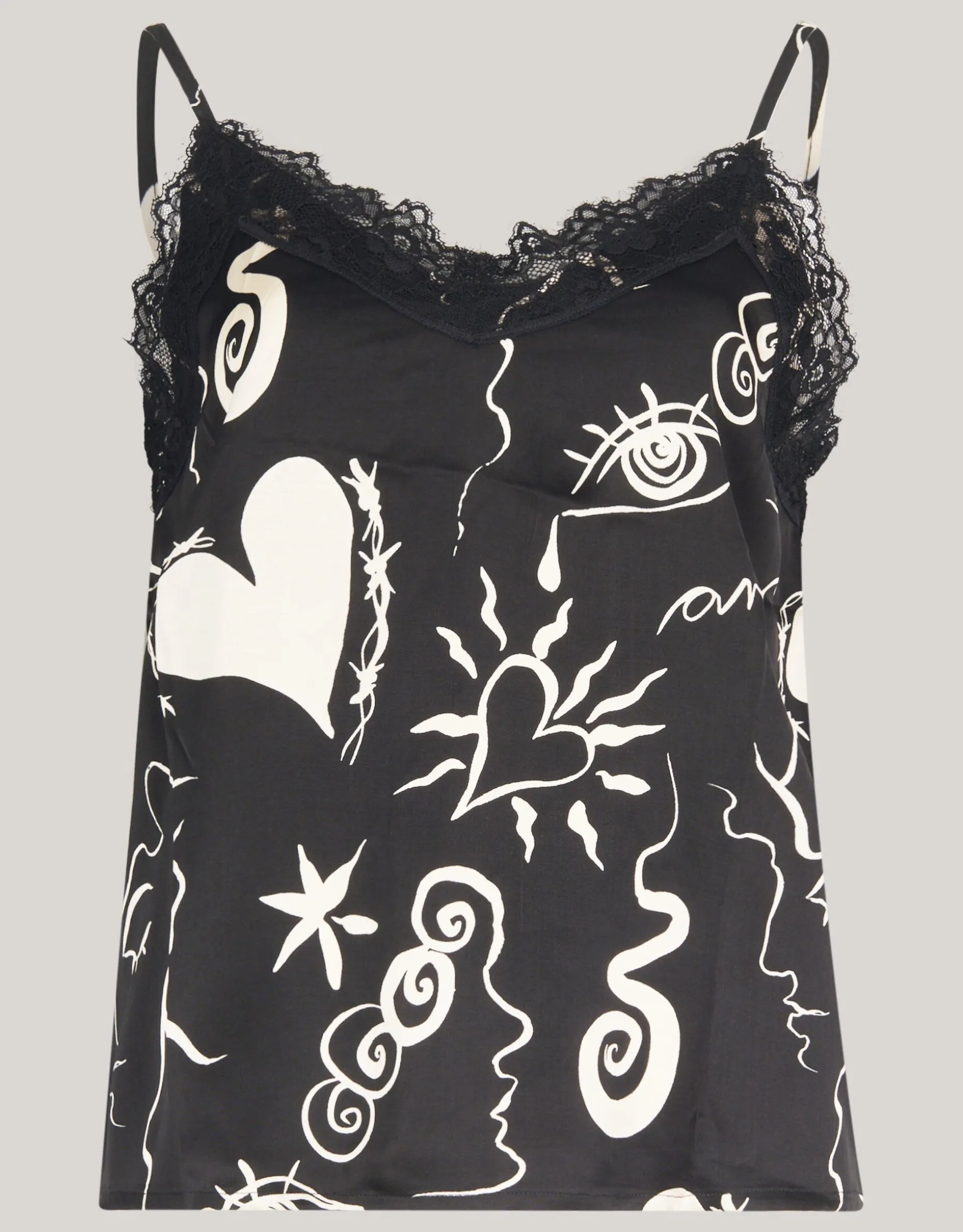Printed Singlet Zwart