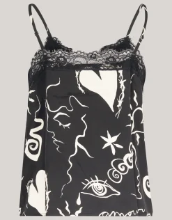 Printed Singlet Zwart