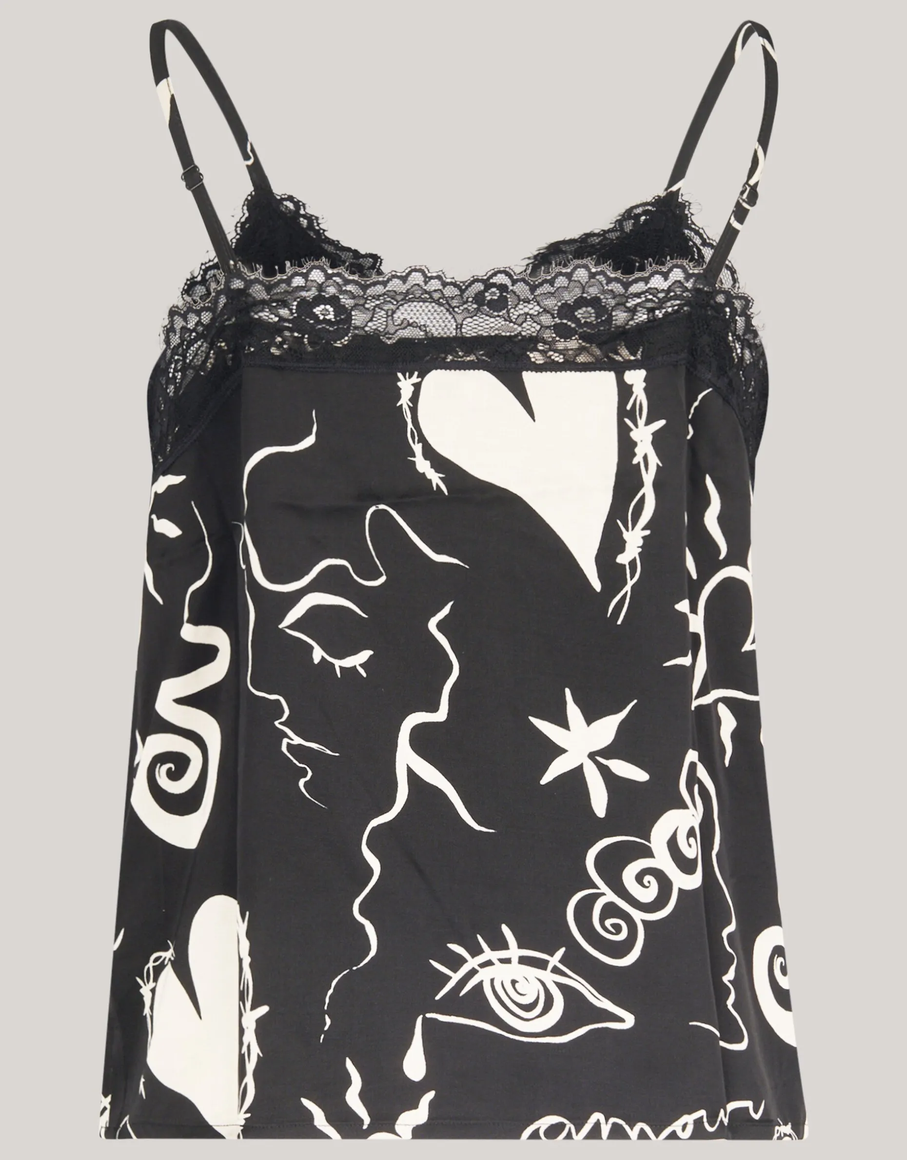 Printed Singlet Zwart