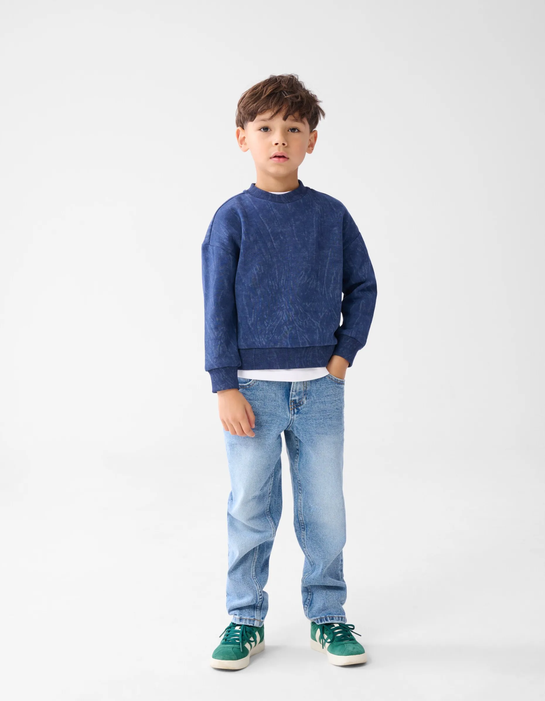 Printed Sweater Donkerblauw