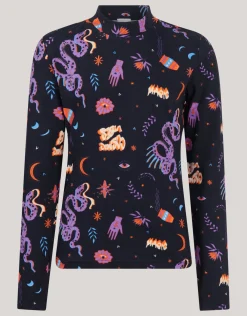 Printed Top Zwart