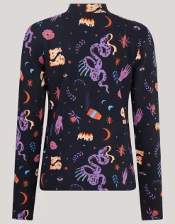 Printed Top Zwart