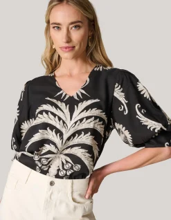 Printed Top Zwart
