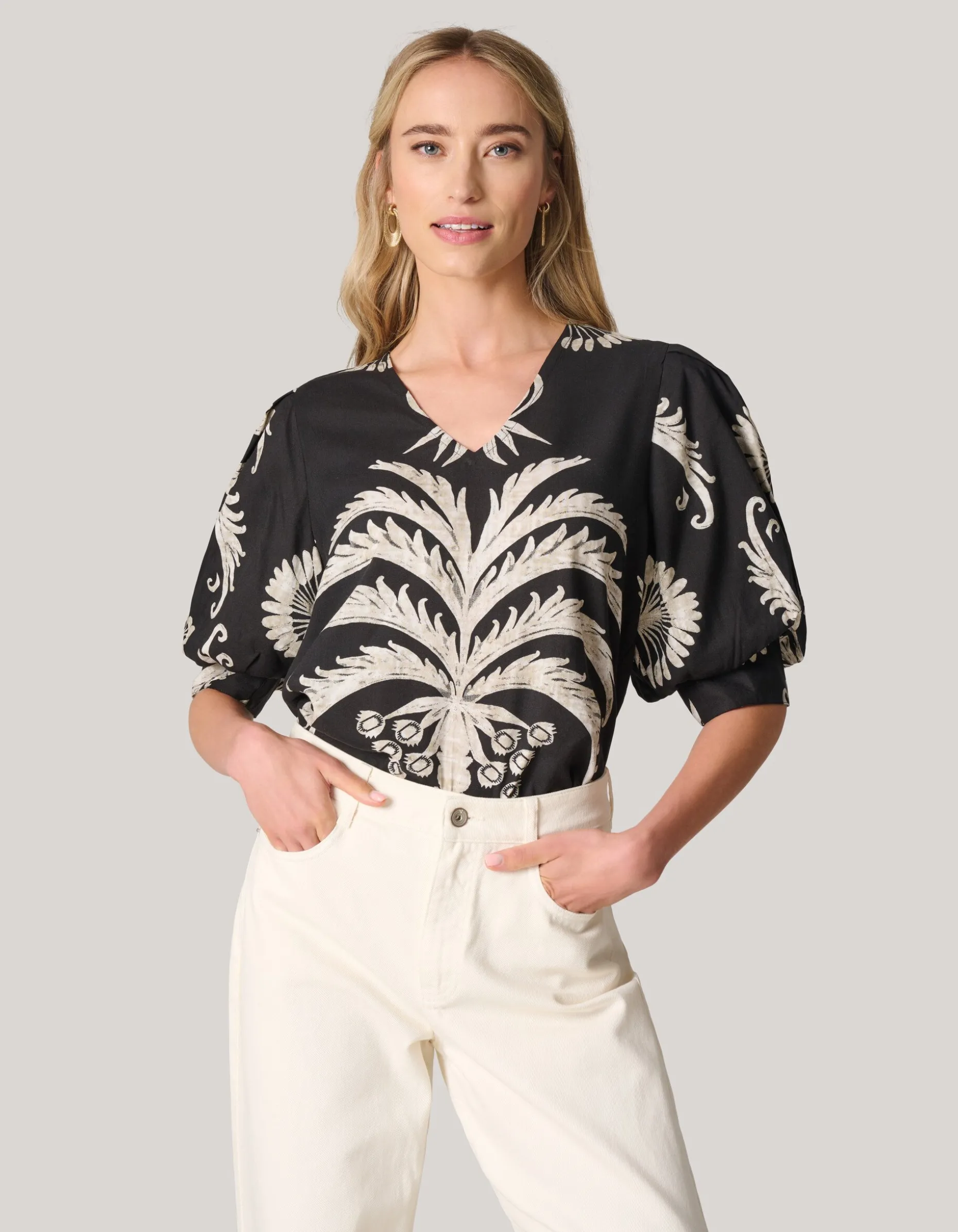 Printed Top Zwart